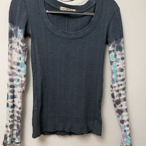 Free People Tie Dye Long Sleeve Blue/Purple
